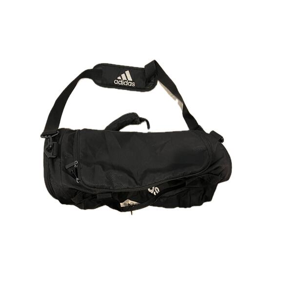 Adidas Defender Medium 20"x12"x10" Black White Duffel Bag - Picture 2 of 6